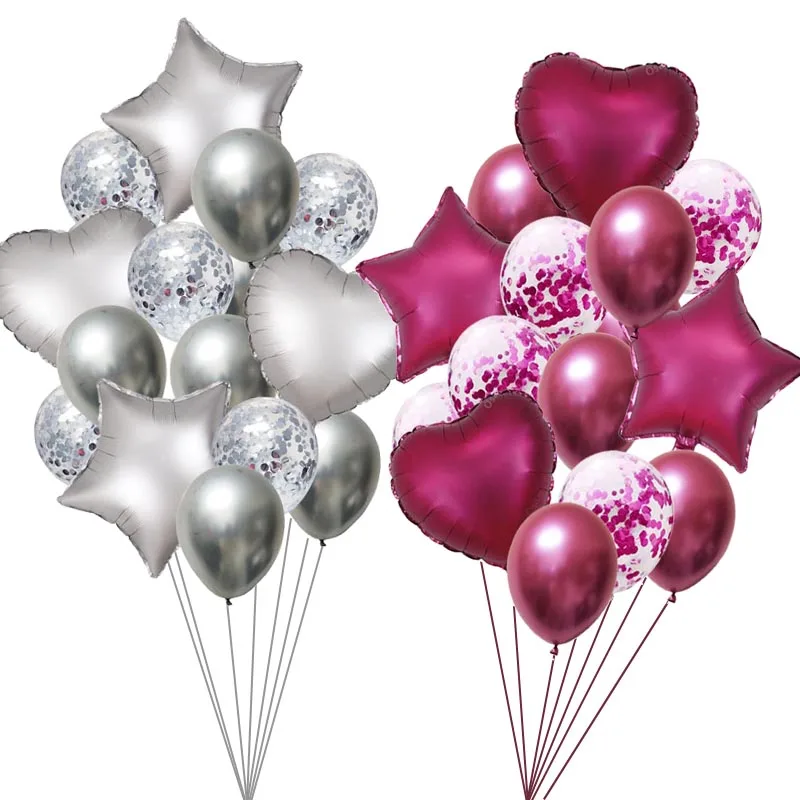 Зеленые металлические шары, набор гелиевых конфетти, балоны с днем рождения, праздничные украшения, Детские шары, надувные воздушные шары