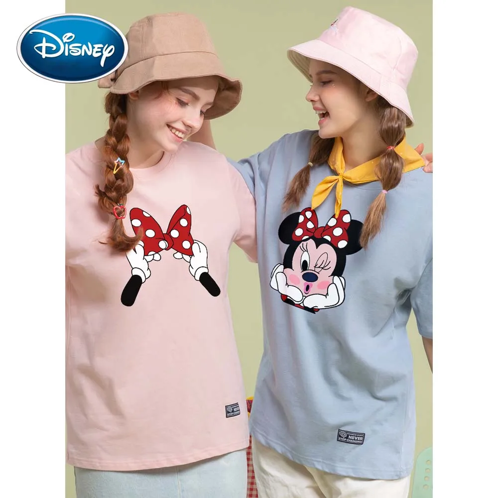 Disney Minnie Mouse шикарная футболка с бантиком и мультяшным принтом пуловер круглым
