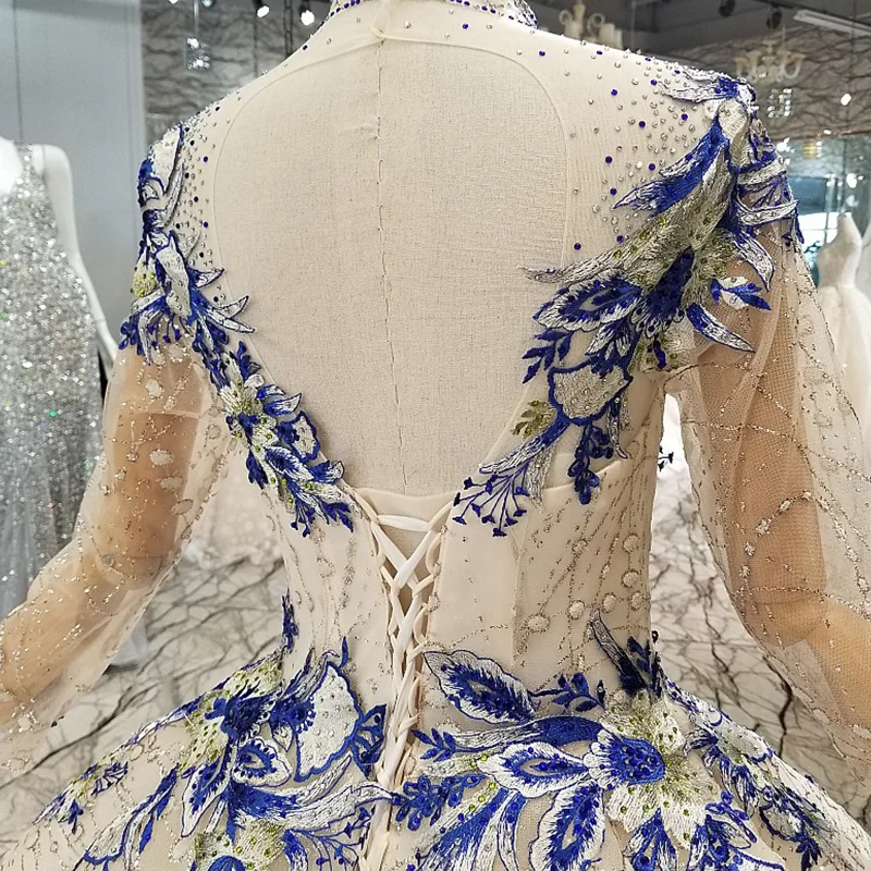 LS314474 роскошное цветное мусульманское платье для женщин особых случаев с высоким