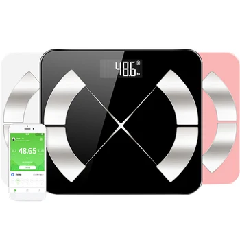 

Smart APP Body Fat Scale Wireless Digital Weight Scale With Smartphone Bluetooth LED Household Female Body Fat Loss 2020 NEW