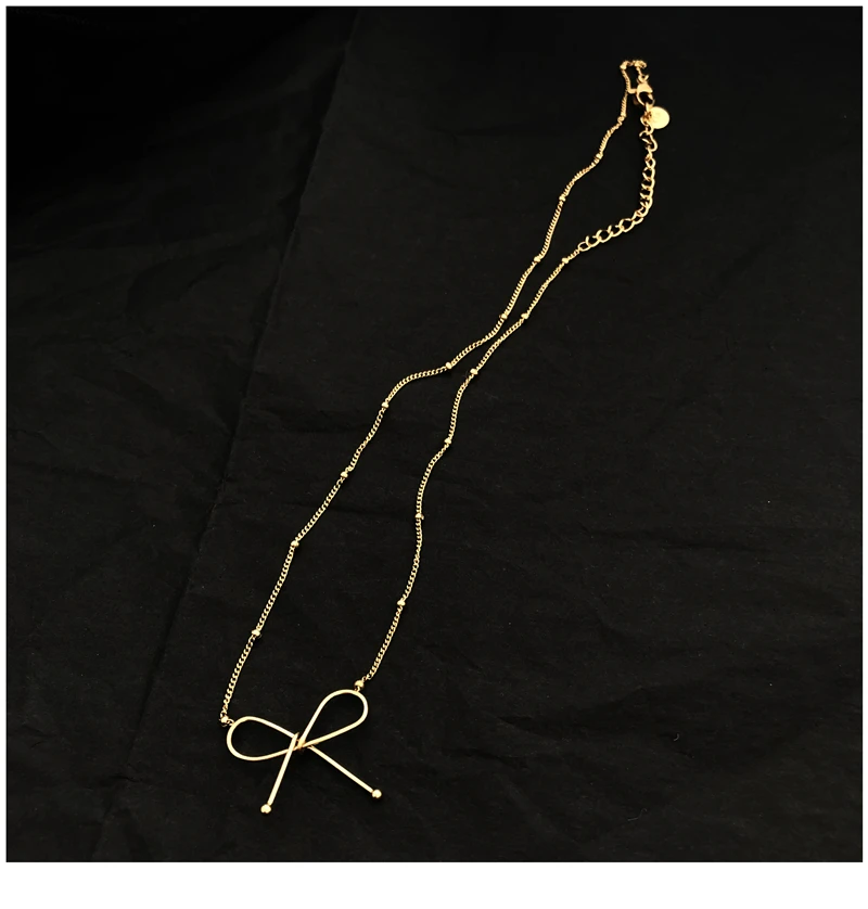 Timeless Wonder Titanium Sweet Bowknot Wrap Neck Choker Necklace Women Stainless Steel Jewelry Trendy Boho Ins Gold Top 5228