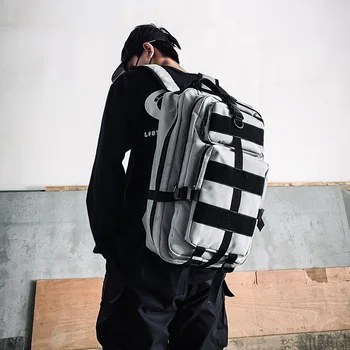 

Large Capacity Street Design Hip Hop Men Backpack Business USB Charge Male Backpack Multifunction Weekend Travel Schoolbag