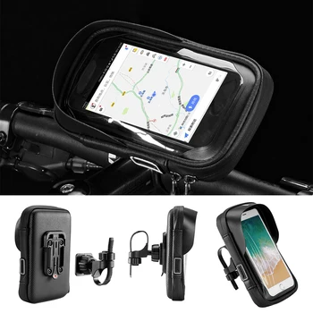 

Waterproof Bike Bicycle Phone Mount Bag Case Motorcycle Handlebar Phone Holder Stand Phone Case for 6 Inch Mobile Cell Phones