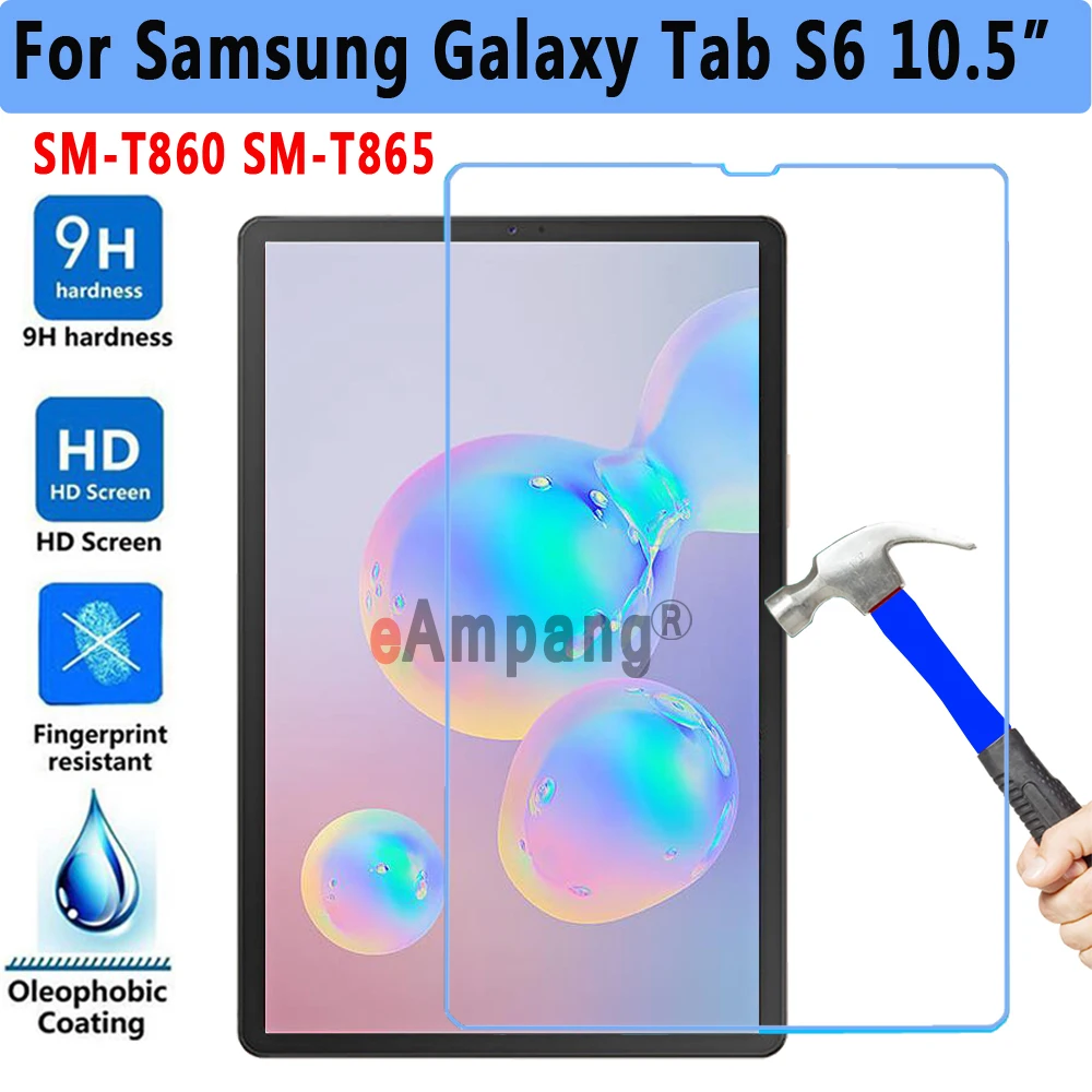 

Screen Protector Tempered Glass for Samsung Galaxy Tab S6 10.5 2019 SM-T860 SM-T865 T860 T865 Tablet Protective Glass 9H HD 0.3