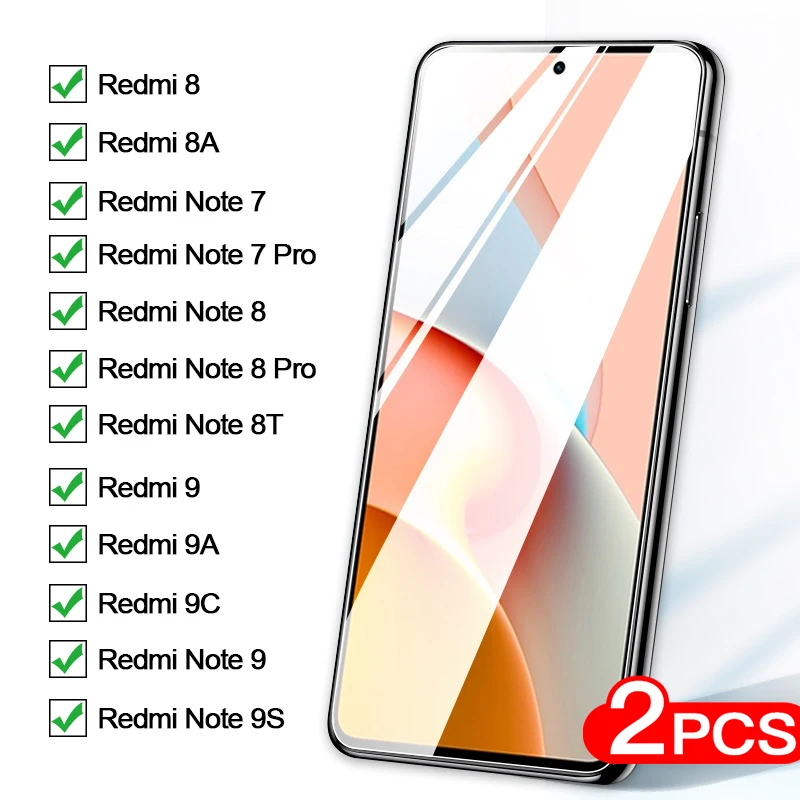 Закаленное стекло HD для Xiaomi Redmi 7 A 8 9 S2 K20 Защитное экрана Note Pro s 8T защитная пленка 2