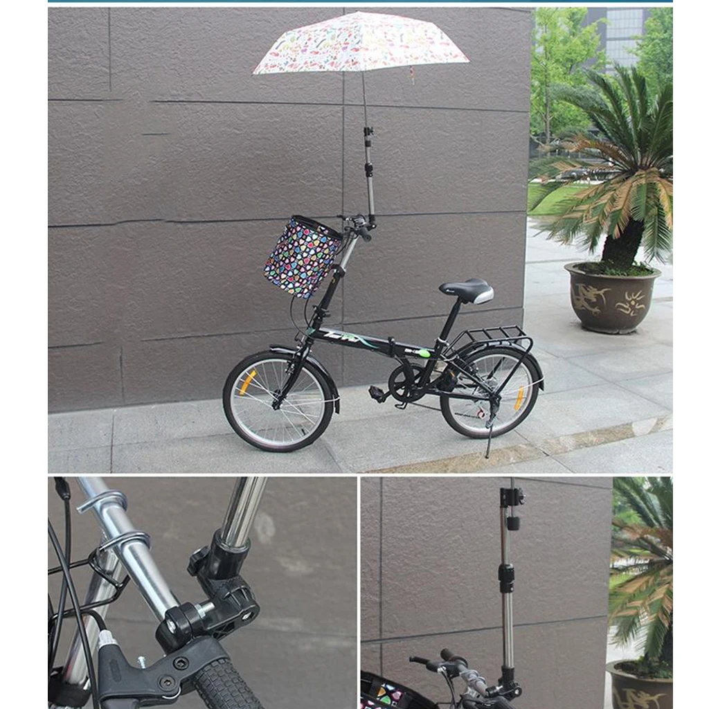 Premium Solid Bike Umbrella Holder Pram Stroller Umbrellas Folding Support Stand Wheelchair Mount Connector Bracket Accessories