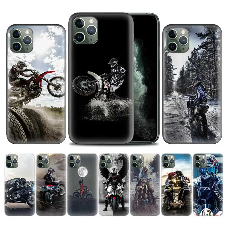 Moto Cross motorcycle sports Case for Apple iphone 11 Pro XS Max XR X 7 8 6 6S Plus 5 5S SE 5C Soft TPU Phone Cover Coque