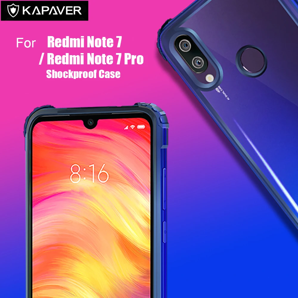 Прозрачный Гибридный чехол для Redmi Note 7/Redmi 7 Pro/Redmi из ТПУ ударопрочный защитный |