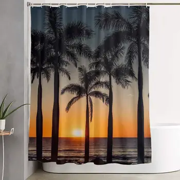 

Eco-Friendly 100% Polyester Fiber Bathroom Bathtub Shower Curtain with Hooks for Master Bathroom Kid's Bathroom Guest