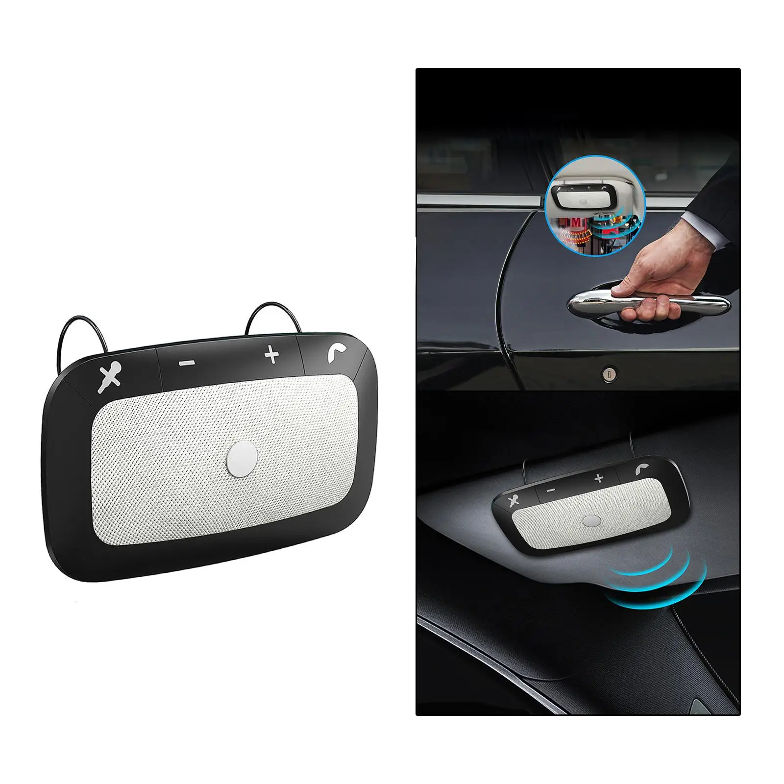 Car Bluetooth Speakerphone Voice Guidance Motion Auto On Backclip Loud