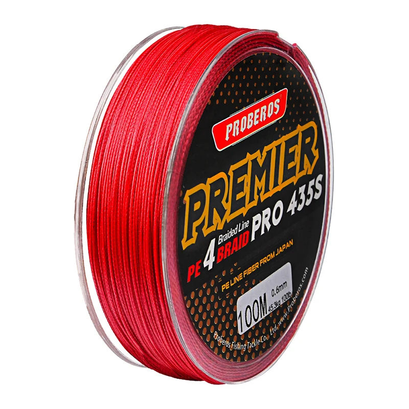 100M Fishing Line 4 Strands PE Braided Red 10 50 100 LB Pound Fish Wire