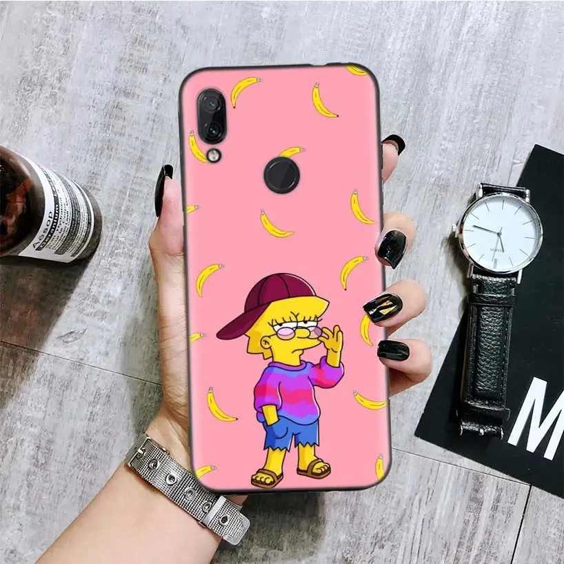 Гомер J. Симпсон черная крышка чехол для телефона для Xiaomi Redmi Note фотоаппаратов моментальной печати 8 7 7S 7A 6 S2 GO K20 Pro 6A mi 6X 5X A1 CC 9 8 Coque