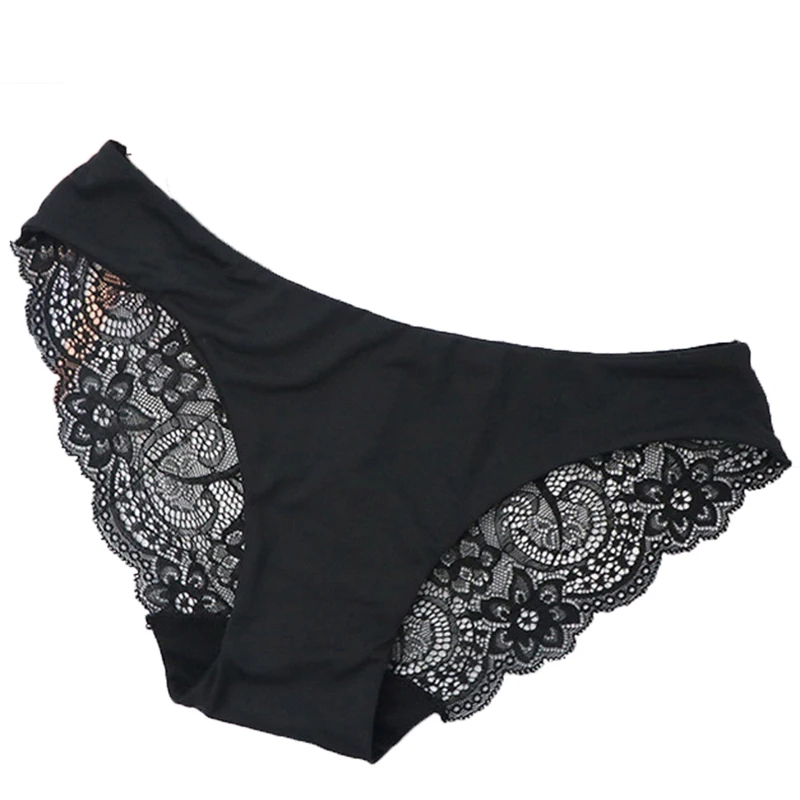 

Hot Sale! Women's Sexy Lace Panties Seamless Underwear Briefs Cotton Panties for Ladies Crotch Transparent Lingerie Briefs