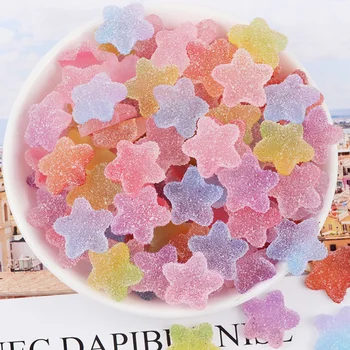 

10Pcs Flatback Resin Cabochons Simulation Candy Star Resin Cabochon Scrapbooking Embellishment DIY Accessories Decoration