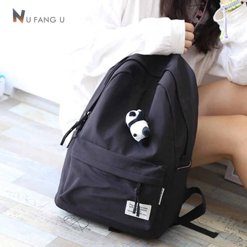 

NUFANGU 2019 Simple Oxford Pure Color School Backpack College Student Book Bag Girls Leisure Backpack women All Match Teenager