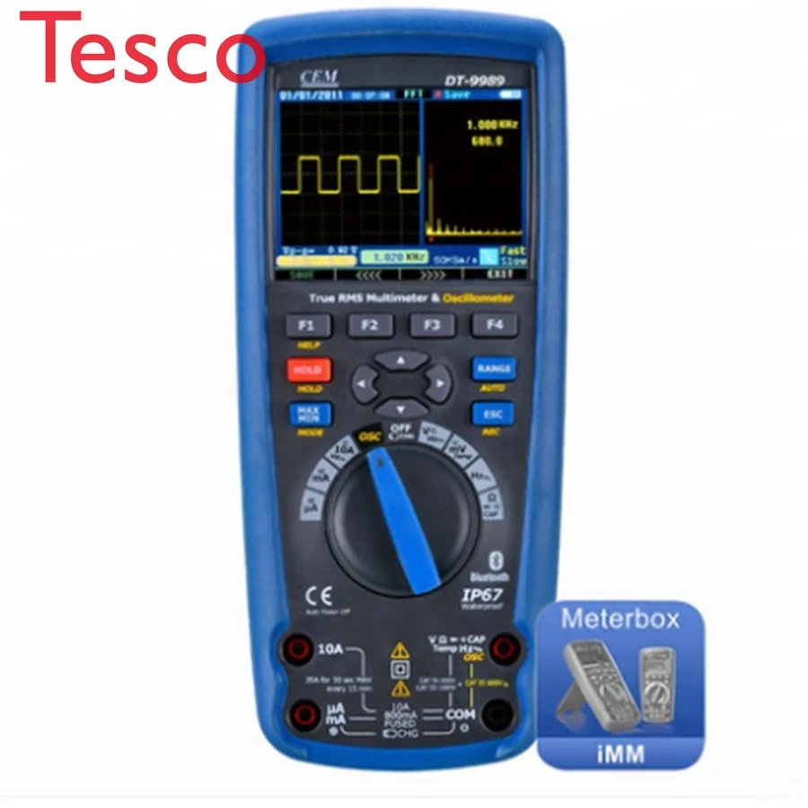 

DT-9989 Professional Industrial Multimeter/Oscilloscope, Industrial Multimeter/Oscilloscope with TFT color LCD display