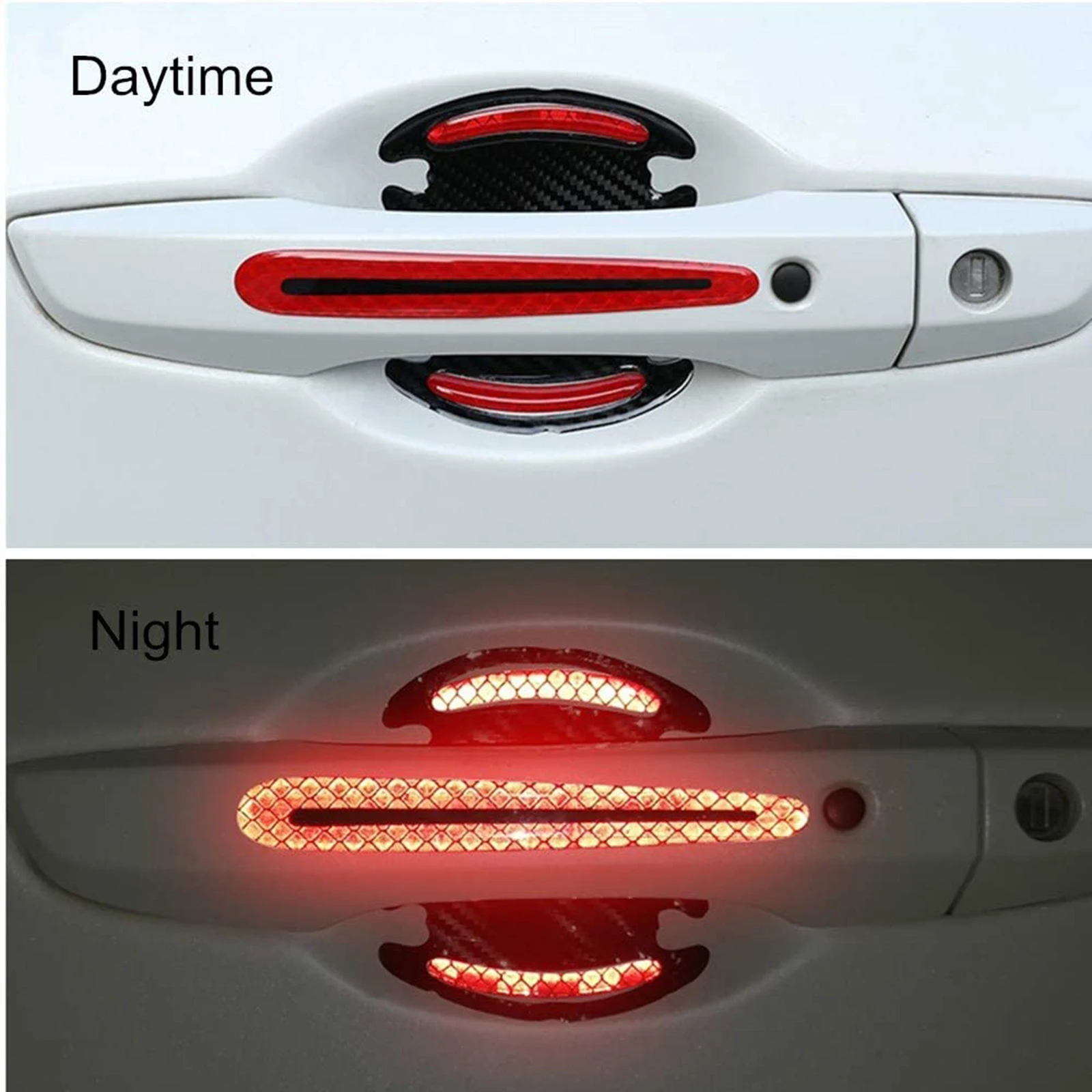 

Car Door Handle Sticker Scratch Protector Film Universal Door Handle Reflective Strips Sticker Pad Universal Door Handle Cup