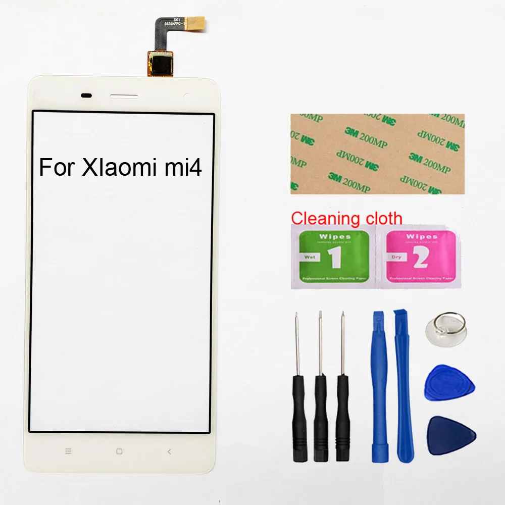 Для Xiaomi Mi 3/4 сенсорный экран для Xiaomi Mi 4/3 сенсорный экран дигитайзер сенсор стеклянная панель Замена - Цвет: Mi4 White Tool