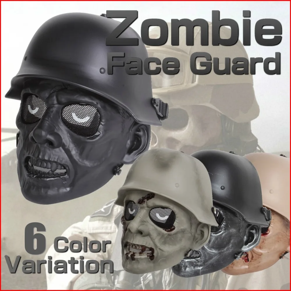 Zombie Soldier Skull Military Army Tactical Full Face Mask Mesh Wargame Airsoft Paintball Cosplay Holloween Masks | Спорт и