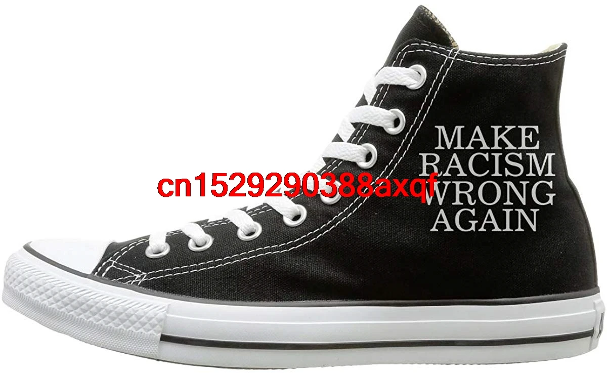

Canvas Shoes Make Racism Wrong Again Casual High-Top Lace Ups Sneaker For Unisex