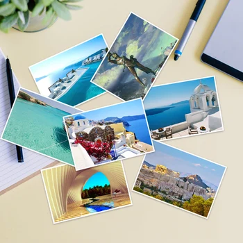 

Santorini Greece Europe Travel Wish Business Greeting Card Birthday Postcards Party Invitation Postcard-Set 30pc Vintage Decor