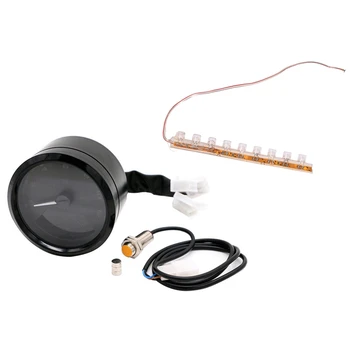 

1Pcs Red 9 Led Flexible Strip Motorcycle / Car / Boat Light 12V & 1Pcs Motorcycle Meter Lcd Digital Indicator Tachometer Odomete