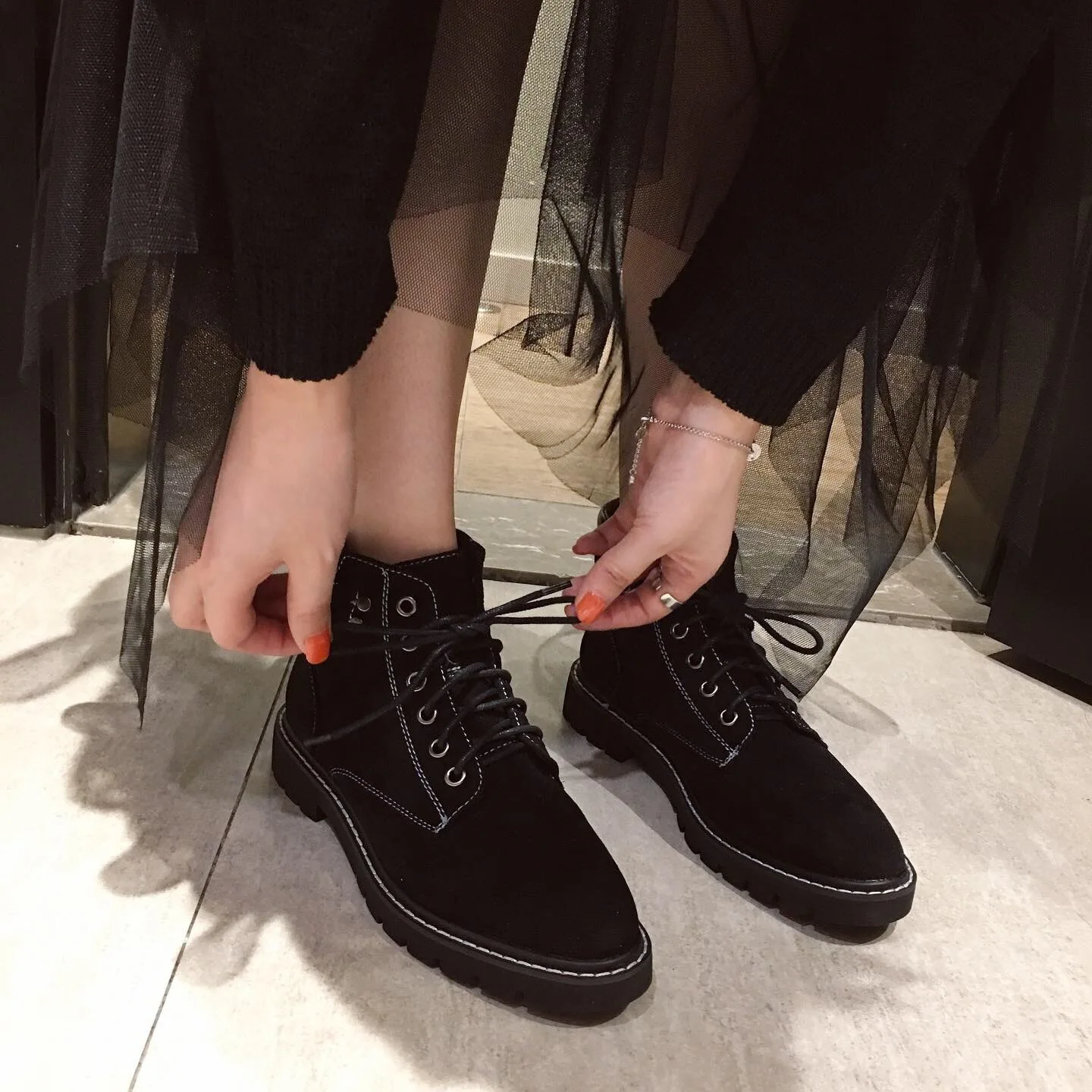 

BELLECOM 2019Cd398 Martin Boots Woman England Wind Short Boots Women's Singles Boots Thin Boots 2019 Joker Ins Tide