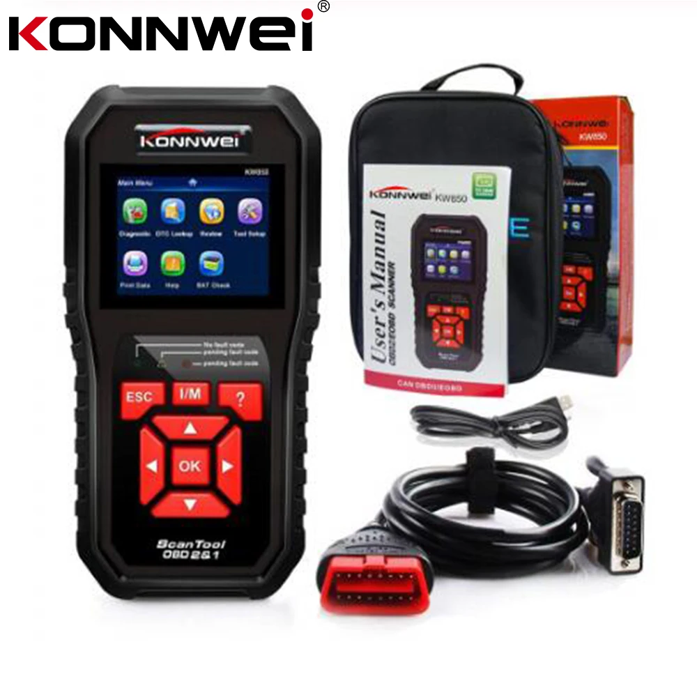 KONNWEI KW850 OBD2 Auto Diagnostic Tools Full OBD2 Scanner Device Supports Multi-languages Engine Checking  Car Code Reader