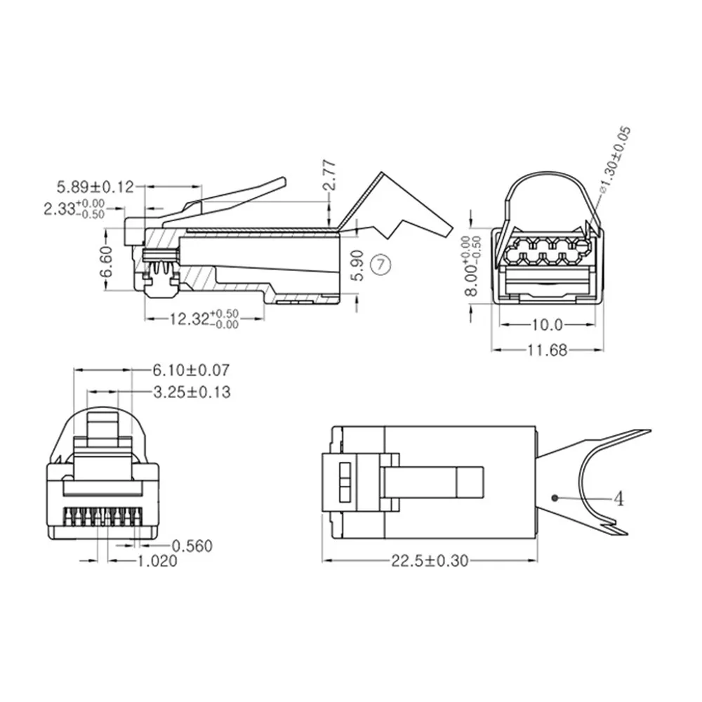 JRGK 50 шт. Cat5 Cat6 разъем RJ45 сетевой кабель неэкранированный 8 контактный модульный UTP
