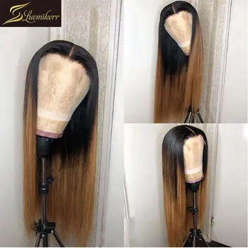 

Ombre Peruvian 13×6 Deep Part Colored HD Transparent Lace Front Human Hair Wigs for Black Women Straight Frontal Wig Pre Plucked