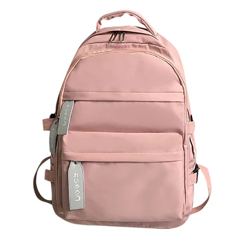 

Teen School Bags for Unisex Backpack Teenage Student Book Bags Big Capacity Nylon Bag School Pink