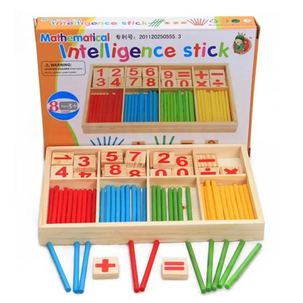 Нет дошкольные развивающие игрушки деревянные математические палочки для развития интеллекта блок Счетные палочки для девочек и