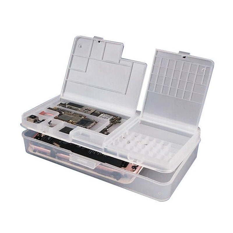 

Multifunctional Cell Phone Repair Tool Box Storage Case for Phone Motherboard LCD Screen Screws Chips Storage Box