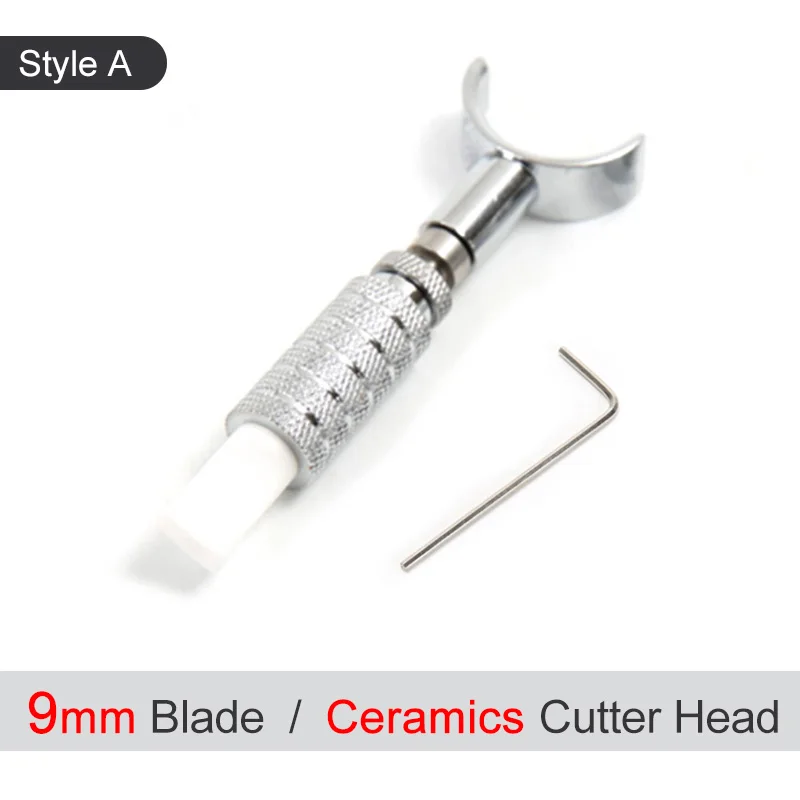 Style A 9mm Ceramic Кожаный ручной инструмент, Вращающийся Поворотный нож, инструмент для нарезки керамических ножей, идеально подходит для ручной работы, кожа с дополнительным углом и лезвиями - Цвет: Style A 9mm Ceramic