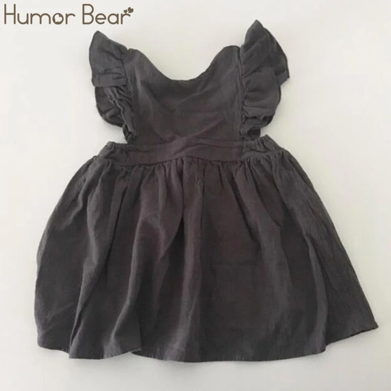 Humor Bear/ г. Летнее платье в европейском и американском стиле; Новинка; детское универсальное платье принцессы без рукавов с v-образным вырезом; одежда для маленьких девочек