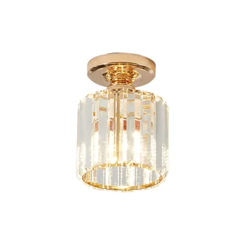 

European-Style High Quality Hardware Corridor Office Art Decorate Lighting Luxurious E14 Lobby Villa Crystal Led Ceiling Lamps