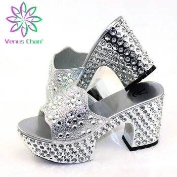 

Special Arrivals Wedding s.blue 2020 Latest Design High Heels Women Wedding Shoes Nigerian Party Pumps African Sandal Shoes