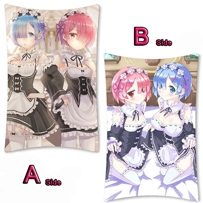 Милое Аниме Re: zero kara hajimeru isekai seikatsu Rem RamDakimakura длинная подушка для объятий Чехол Подушка для фанатов наволочка 35x55 см - Цвет: 10