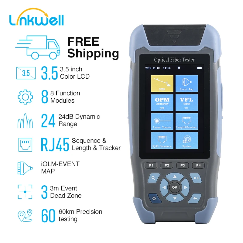 MINI OTDR Fiber Optic Reflectometer with 9