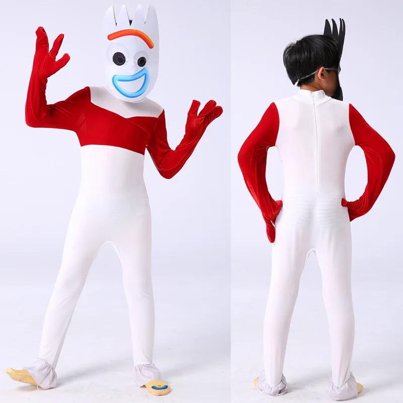 

Toy Story 4 Forky Cosplay Costume Kid Jumpsuit Outfits Mask Full Set for Child Children Halloween Carnival Costumes