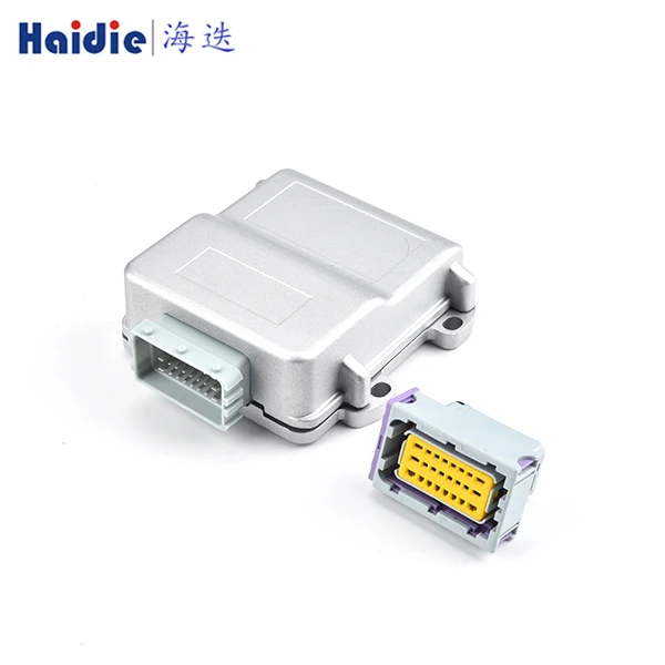 Free shipping 24pin grey male female ECU generator controller modified plug FCI circuit connector with 24p Aluminum box | Обустройство