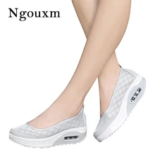 Ngouxm/Летняя женская обувь на платформе; женская повседневная обувь на плоской подошве с закрытым носком; удобная кружевная обувь черного цвета