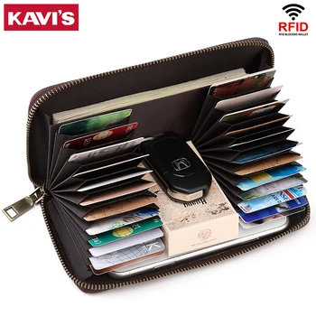 

KAVIS Luxury Big Credit Card Wallets Organizer Women Wallet Travel Accessories Large Capacity Men Female Clutch Bag Cardholder