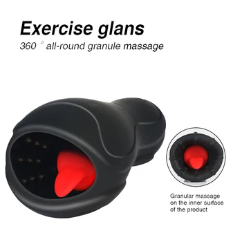 Male Masturbator Glans Sex Vibrator Sex Toy For Men USB Rechargeable Penis Massager Delay Lasting Stamina Trainer Sex Products 5