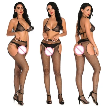 

Sexy Body Lingerie Bodysuit Open Crotch Fetish Porno Baby Doll Sexi Women Bodystocking Crochless Teddy Sexy Erotic Underwear