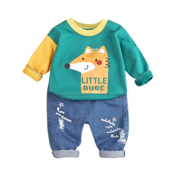 

Baby Boy Clothes 0-4T Toddler Fashion Cute Cartoon Raccoon Print Boys Sets Autumn New Sweatshirt Jeans 2 Pieces Children's Sets