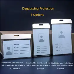 Porte carte d'identité en alliage d'aluminium acrylique, lanière Anti démagnétisation, porte cartes pour étudiants, fournitures scolaires et de bureau personnalisées 