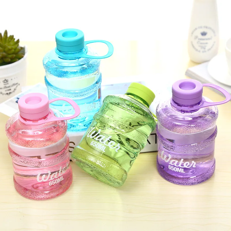 650ml Bucket Water Bottle Outdoor Plastic Water Bottle Mini Portable Sport Bottles Shaker Tour Fruit Drinking Bottle With Rope