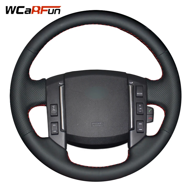 WCaRFun черный чехол рулевого колеса автомобиля из искусственной кожи для Land Rover