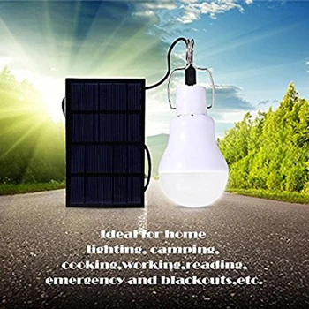 

1pc High Quality Solar Panel Powered LED Bulb Light Portable Outdoor Camping Tent Energy Lamp 5V For Home Emergency